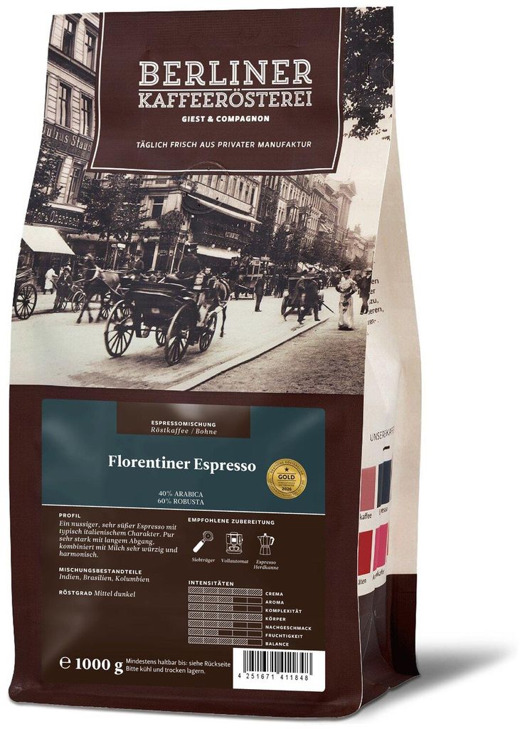 Berliner Kaffeerösterei - Florentiner Espresso (1000g / Bohne)