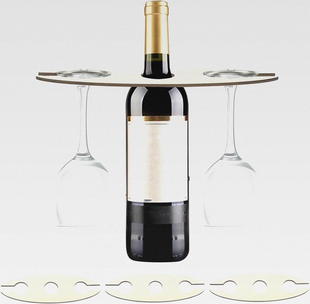 4 Stück Weinglashalter Holz, Weinhalter zum Umhängen Ideal für Picknicks im Freien, Weinglashalter zum Umhängen Enthält 8 Gläser für Weinlie...