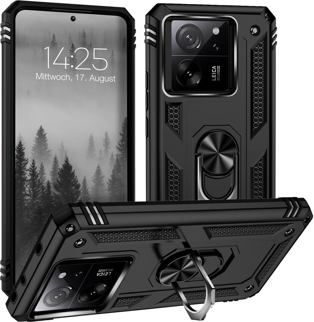 Armor Outdoor Handyhülle für Xiaomi 13T / 13T Pro Handy Panzer Case Cover Schutzhülle Farbe: Schwarz
