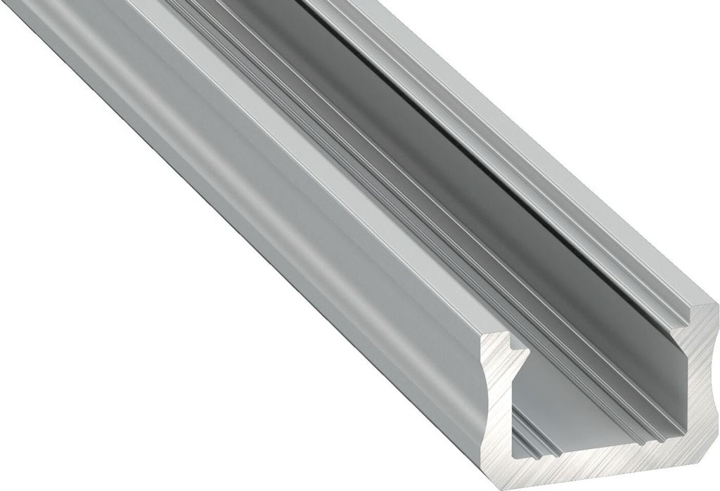 LED Aluminium Profil PD-X 1 Meter Aluprofil Leiste 12 x 8mm Silber eloxiert für 8mm LED Streifen klare Abdeckung inkl. Endkappen