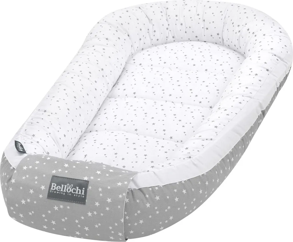 Réducteur de lit bébé Bellochi Baby Nest Baby Cable 90x60cm Gris Polaris