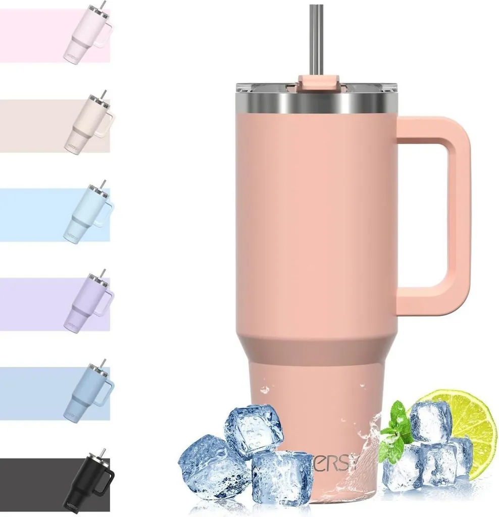 Tazza Termica 40 oz Rosa: Il Tumbler Desk-Friendly in Acciaio