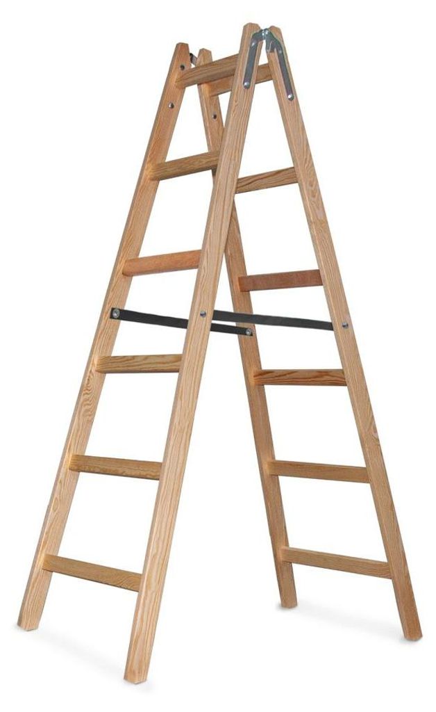 Strend Pro, PROFI, houten ladder, 6 treden, 1,82 meter, Productafbeelding 