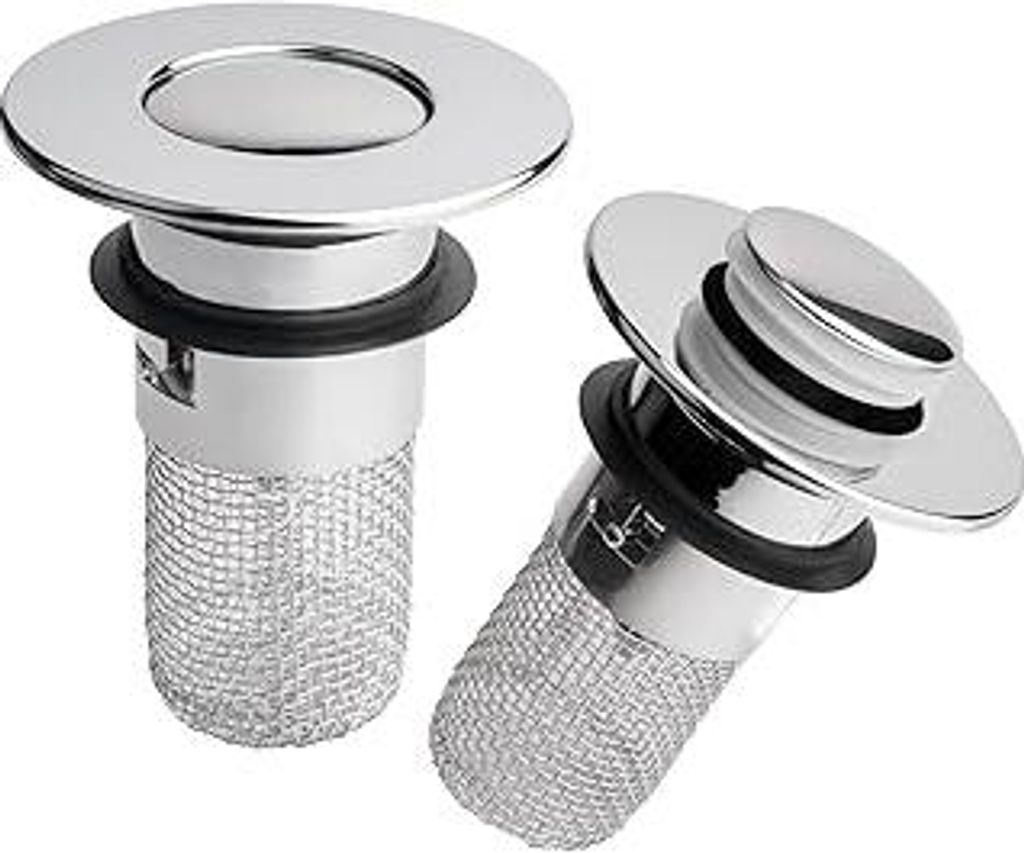 2 Stück Edelstahl Bodenabflusssieb Edelstahl Pop-up Ablaufventil mit Sieb, Universelle Bounce Core Abflussstopfen Waschbeckenstöpsel für Bad Was...