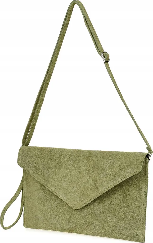 Sac de soirée anti-rayures en cuir naturel italien et daim souple émeraude