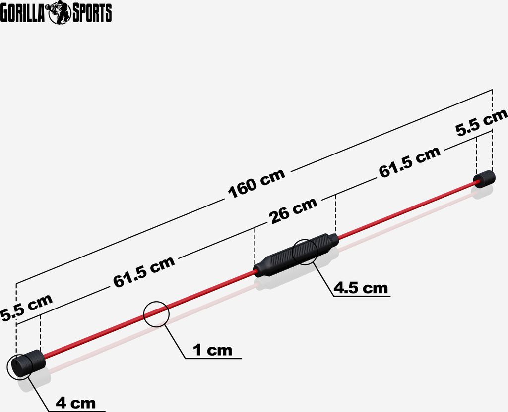 GORILLA SPORTS® Schwingstab - 160 cm, Hochbelastbarer, Produktbild 3