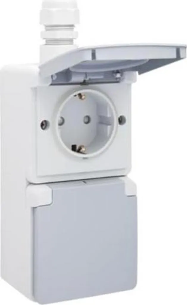 Niko WC apparent 2 voies vertical complet étanche IP55 gris Hydro 700-37205
