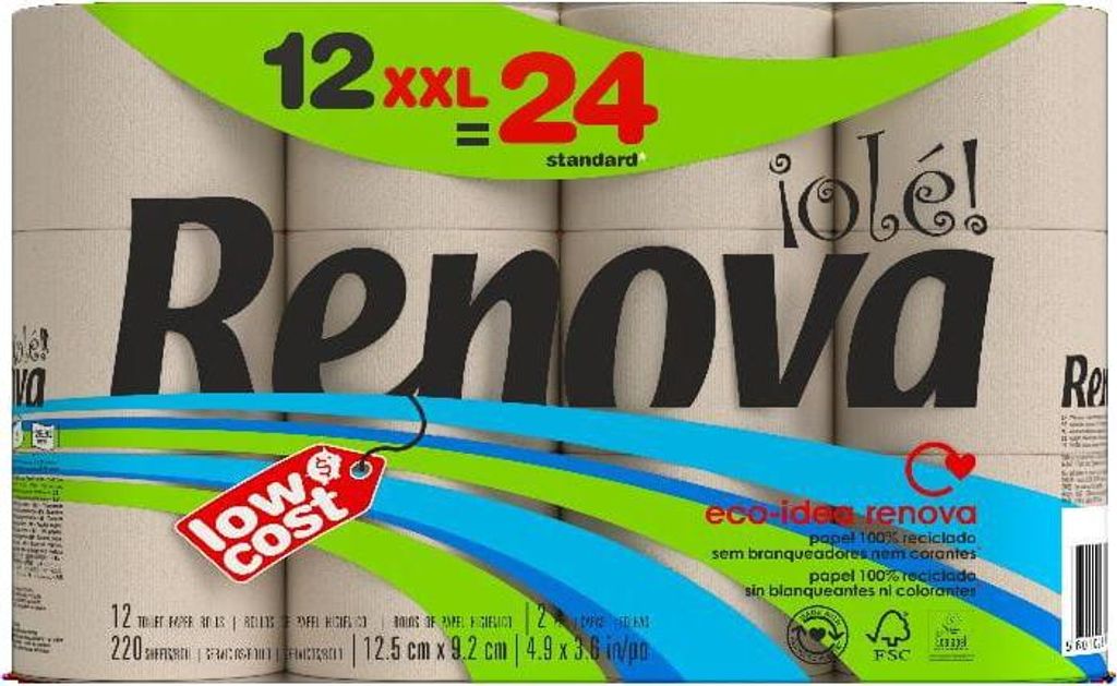 Renova Ole! Toilettenpapier 12 Rollen 2-lagig