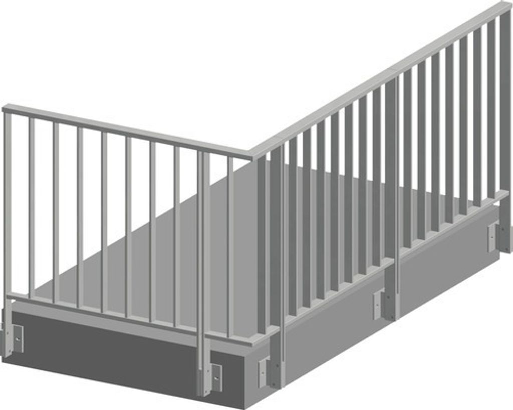 Pertura Geländerset Triton L-Form Aluminium taupe Seitenmontage 3,5 m