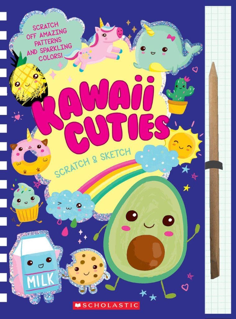 Scholastic Kawaii Cuties: Scratch Magic, Malbuch für Kinder