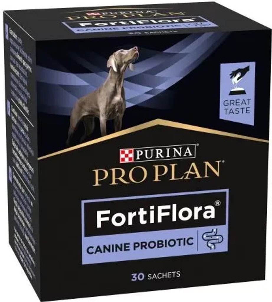 A box of Purina Pro Plan FortiFlora Canine Probiotic.