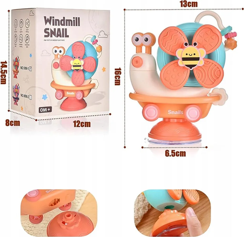 Jouet sensoriel bébé escargot éducatif interactif 4 en 1 multicolore