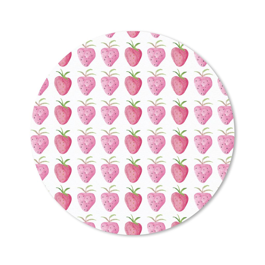 MuchoWow Mauspad Mousepad Erdbeere - Schablonen - Aquarell 40x40 cm - Mousepads - Maus Mat - Pad - Mausunterlage - Schreibtisch Accessoires