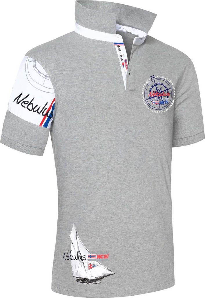 Nebulus Poloshirt DEEP BLUE Herren, Shirt, Sweatshirt, Polo, Q2354 - Herren, grau-meliert, L