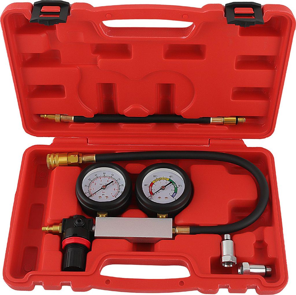 4* Motor Druckverlust Tester M12 M10 Zylinderdruck Messgert 0-7 bar Benzin Neu