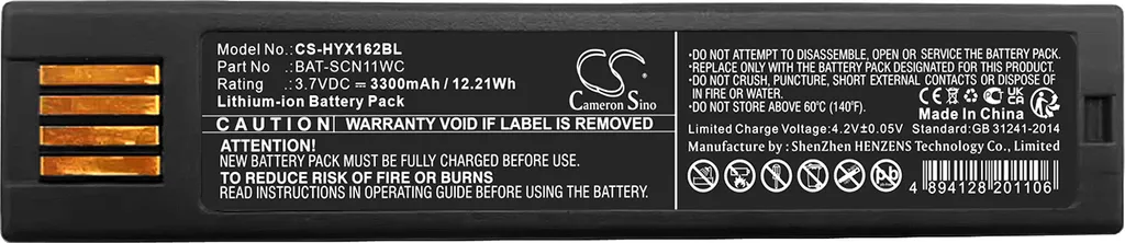 Batterie de rechange Xenon Ultra 1962g compatible avec BAT-SCN11WC 3.7V