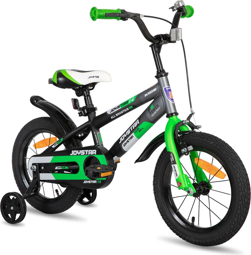 JOYSTAR Berry 16 Zoll Kinderfahrrad für 2-13 jährige Jungen & Mädchen, Jungenfahrrad mit Stabilisatoren