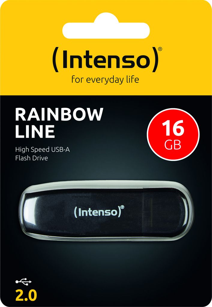 Intenso Clé USB 2.0 16GB, Rainbow Line, noire Image du produit 