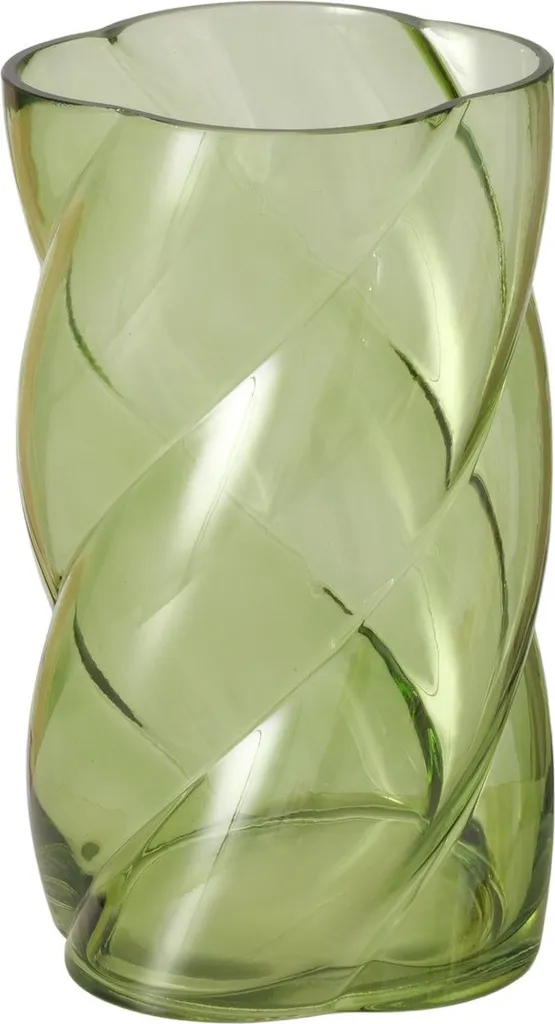 Grand vase décoratif en verre transparent CURVO 20 cm style minimaliste