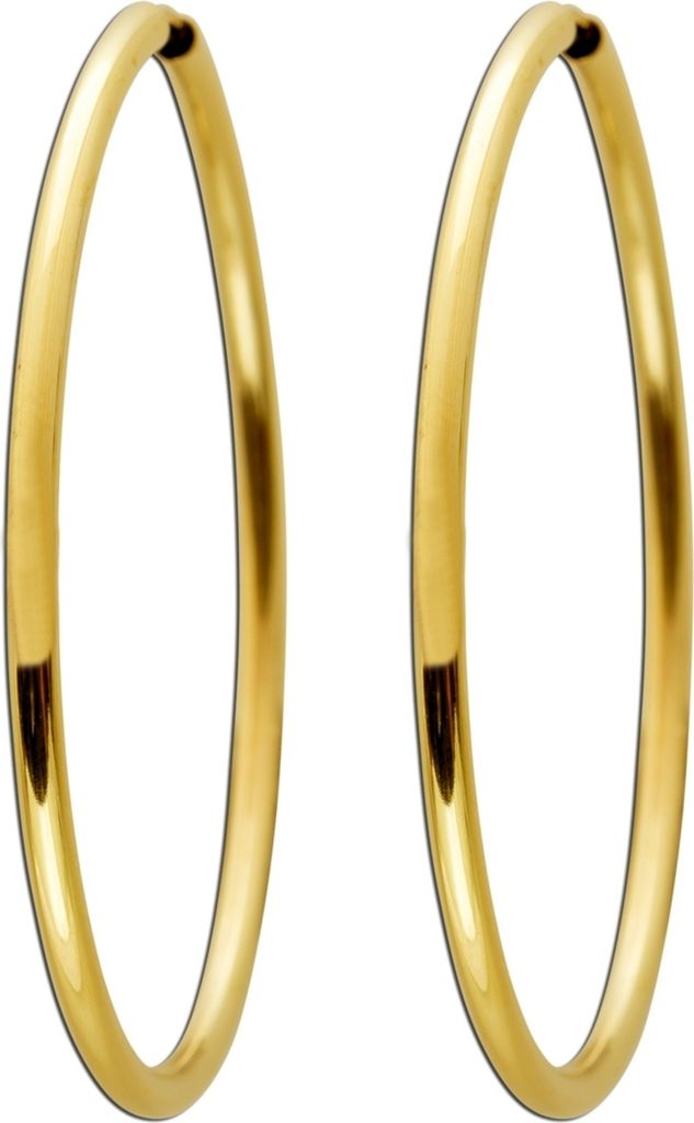 Creolen Hoops Gelbgold 585 14 Karat 40mm flexibel Produktbild 