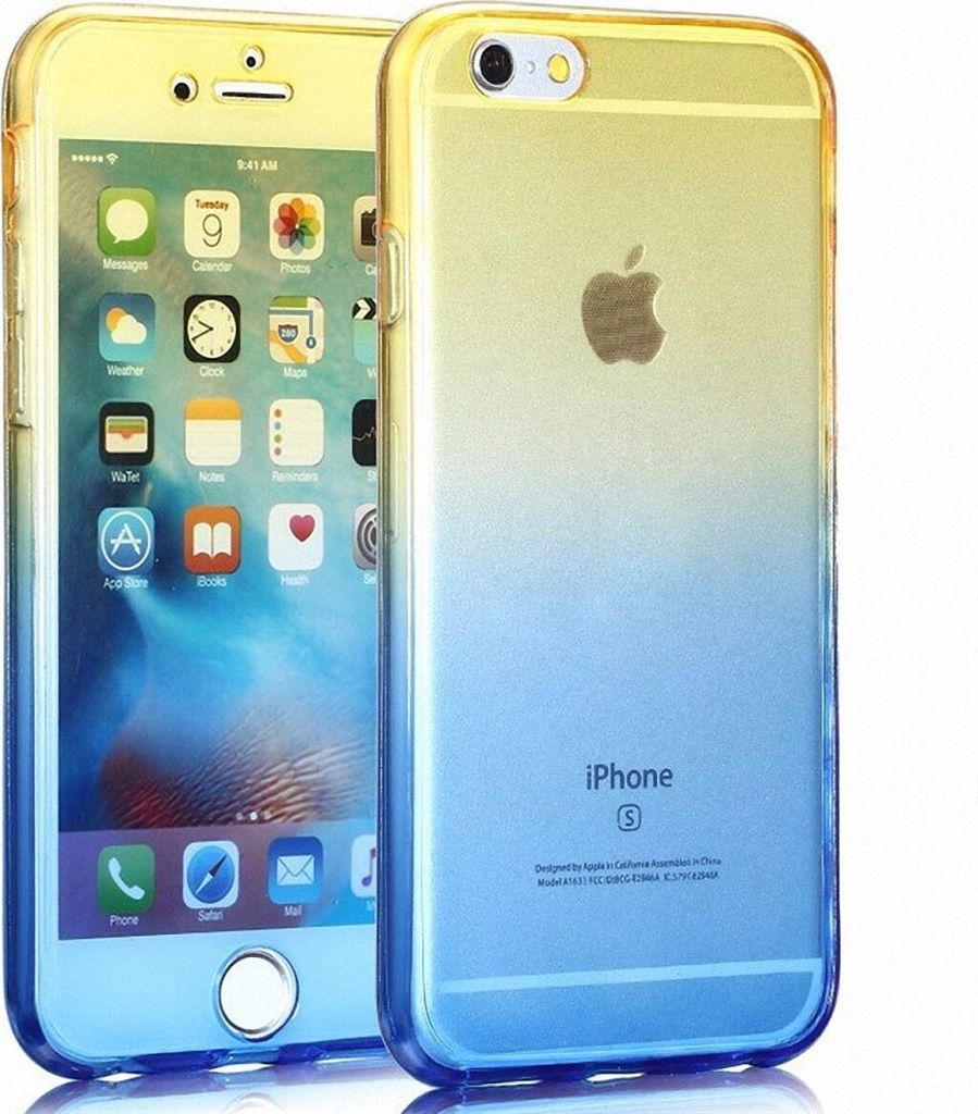 Crystal Case Hülle für Motorola Moto G4 Play Gelb Blau Full Body