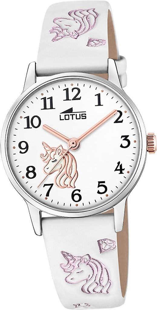 Lotus Leder Jugend Kinder Uhr Armbanduhr weiß Elegant Classic D2UL18865/1