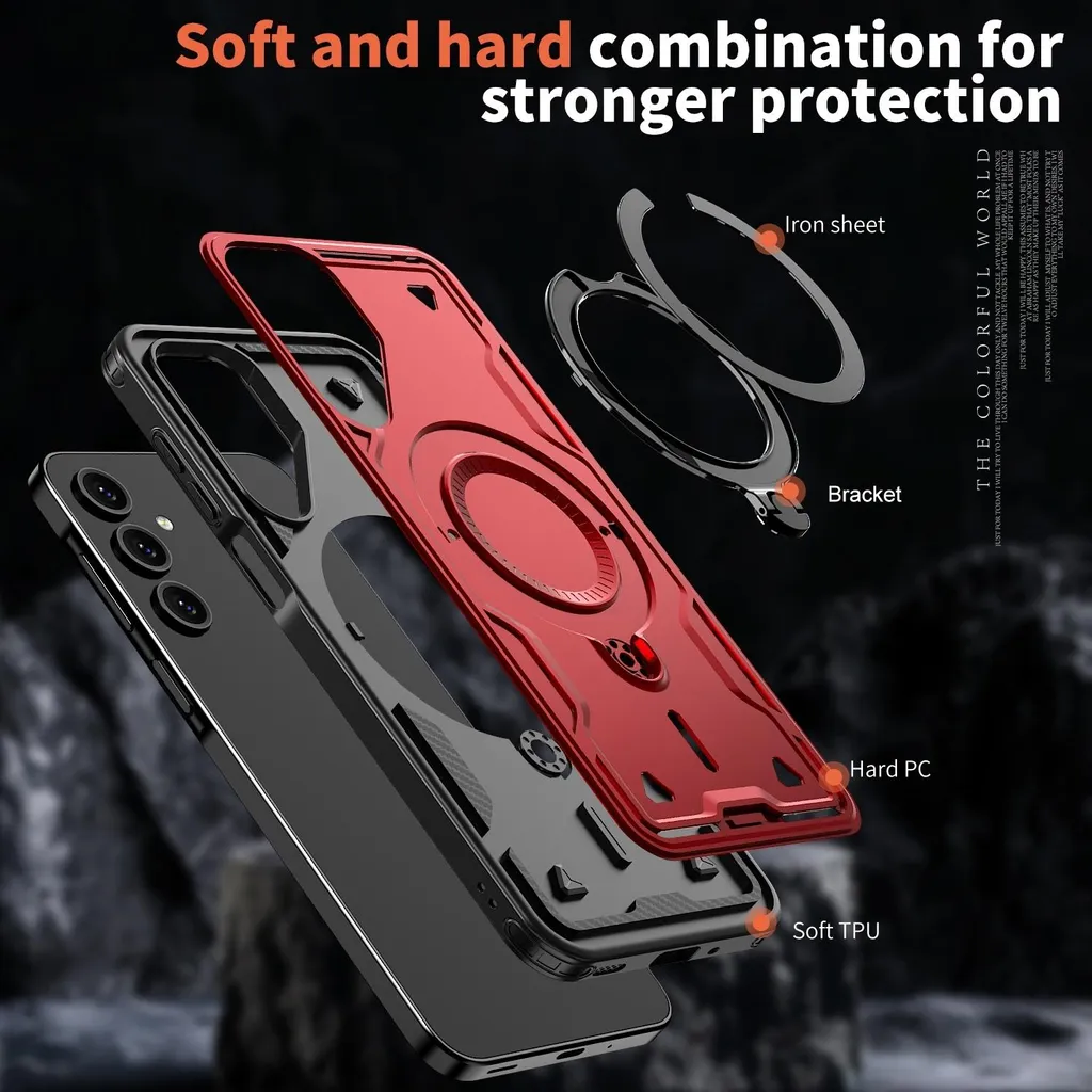 Custodia MagSafe Samsung Galaxy A16 Phonesta MagLock Armor Rosso Antiurto - 5