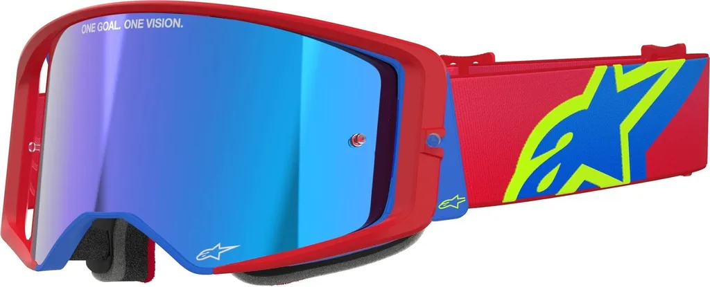 Masque Alpinestars Supertech Corp Rouge Bleu avec Écran Argenté 2026