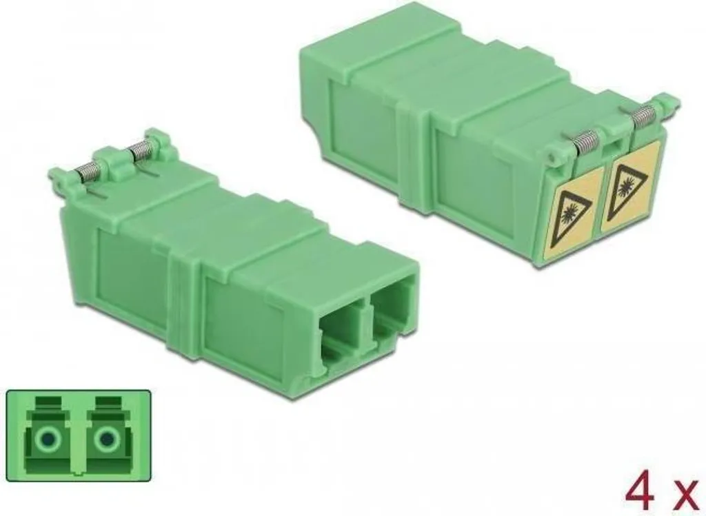 DeLOCK 4x Coupleur LC Duplex Femelle Vert avec Protection Laser Intégrée