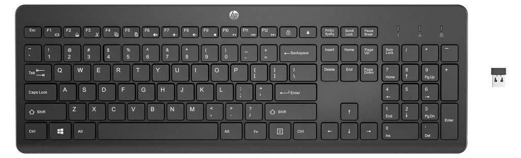 HP 230 Wireless-Tastatur, Volle Größe (100%), Kabellos, RF Produktbild 