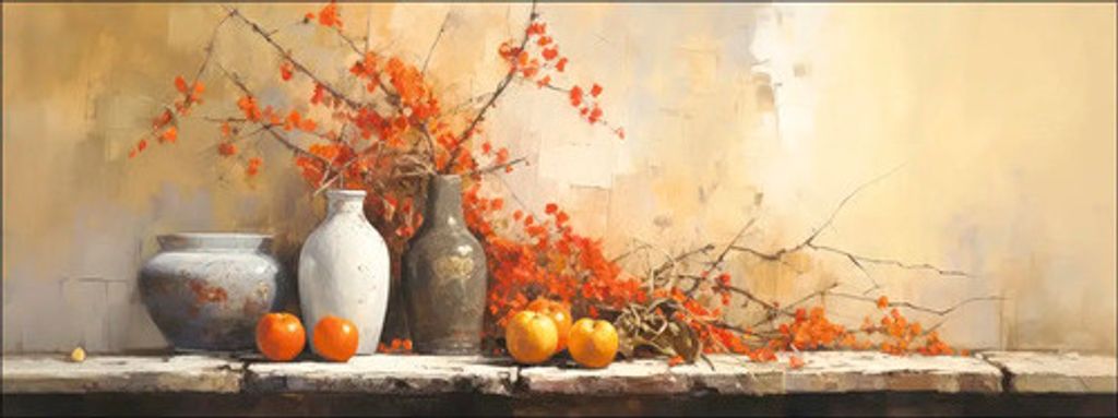 Leinwandbild Still Life On The Wall II 77x27 cm