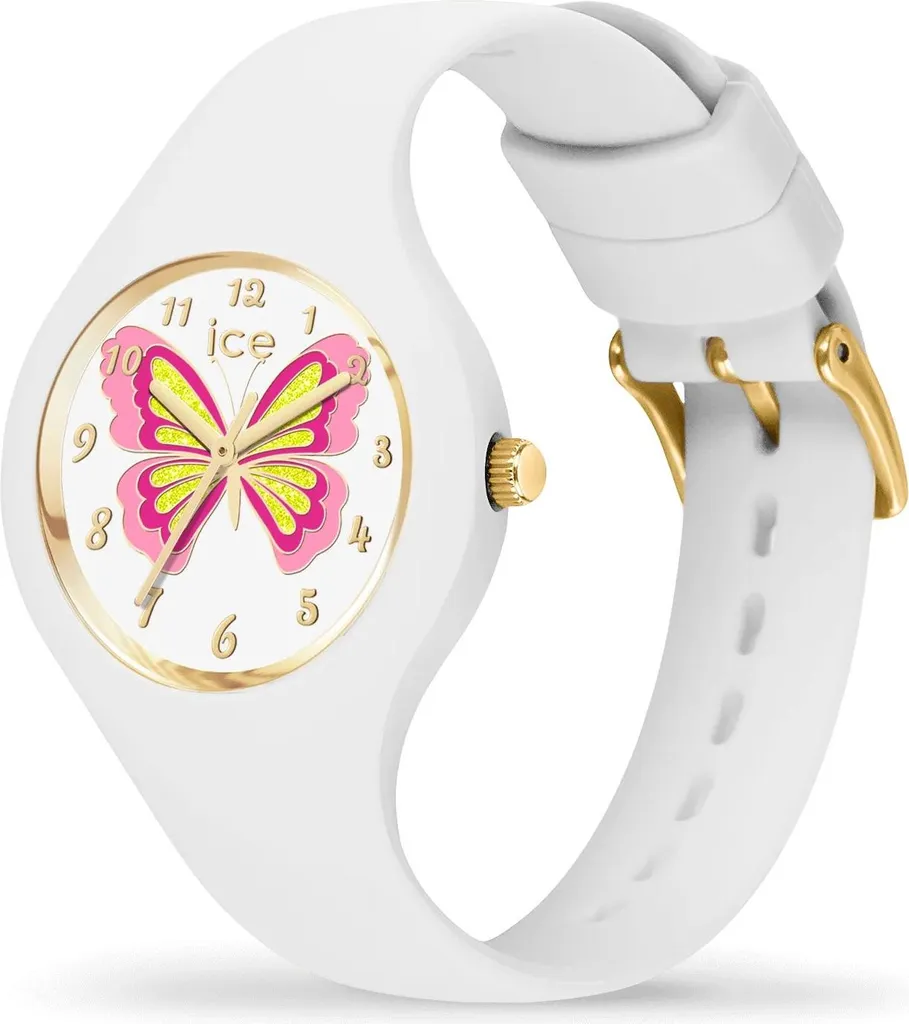 Montre Ice-Watch Ice Fantasia Butterfly Lily blanche et bracelet silicone
