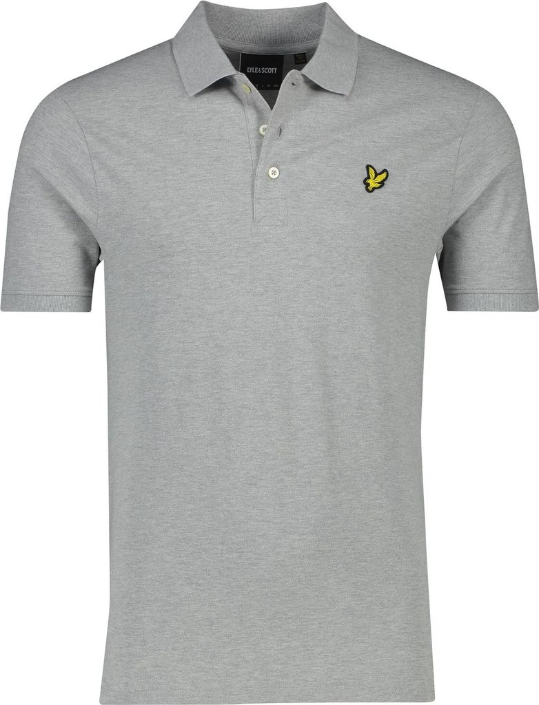 Lyle & Scott Polo grau melierte Baumwolle