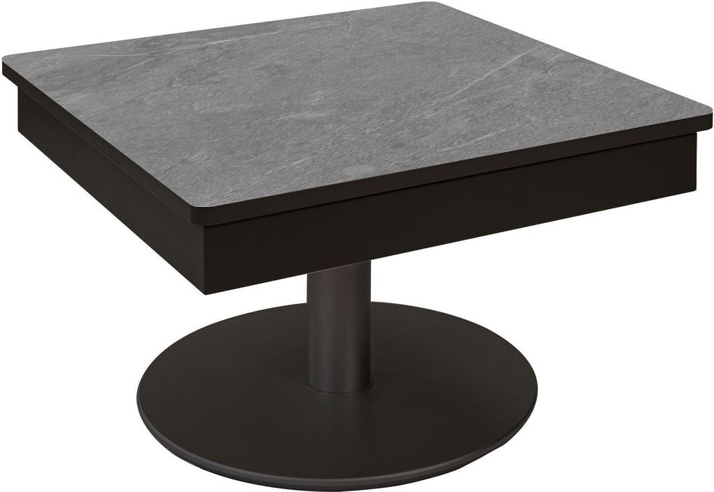 Funktionstisch Cendrine 67x67x45 höhenverstellbar Anthrazit/Marble Grigio 16251