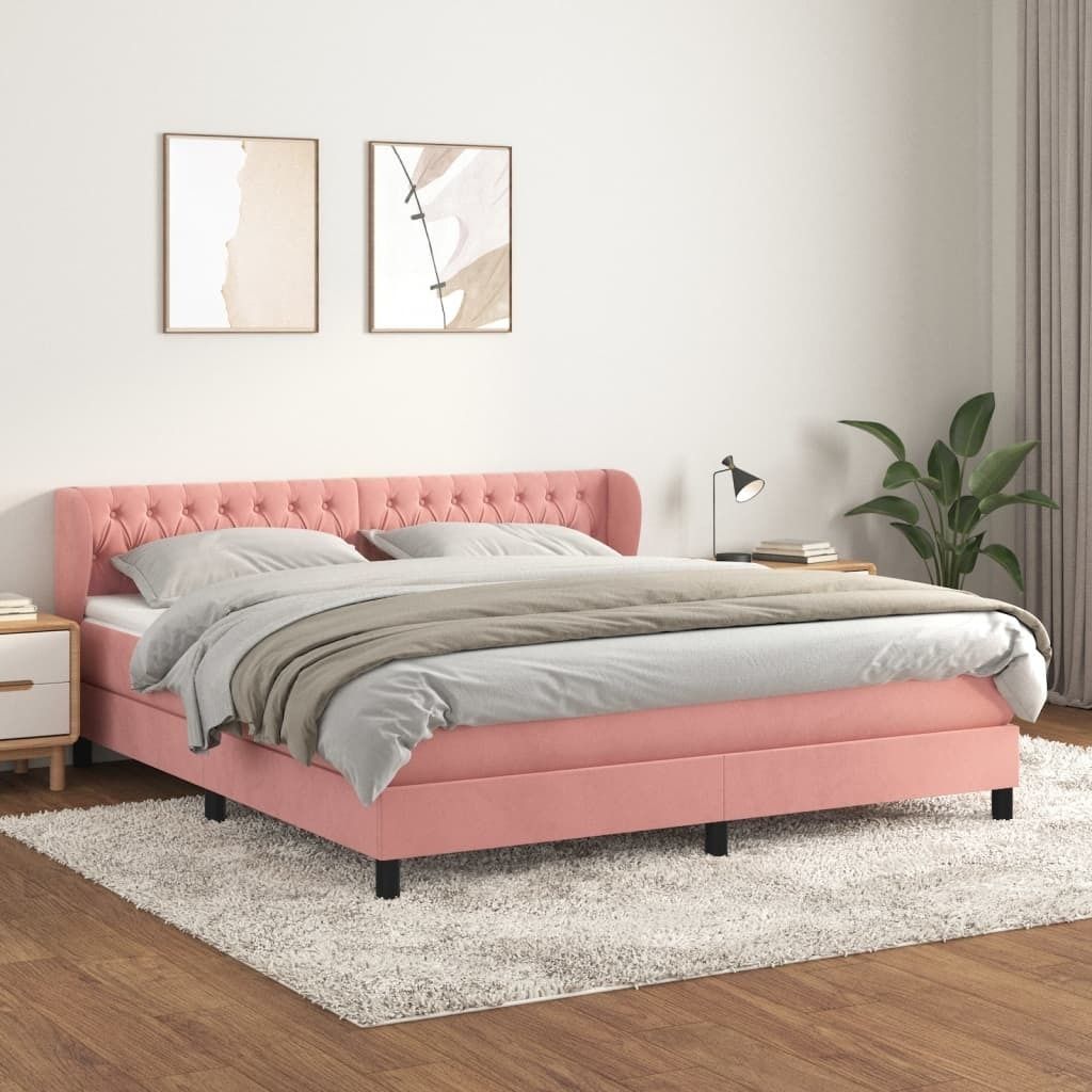 Maison Exclusive - Boxspringbett mit Matratze Rosa 180x200 cm Samt