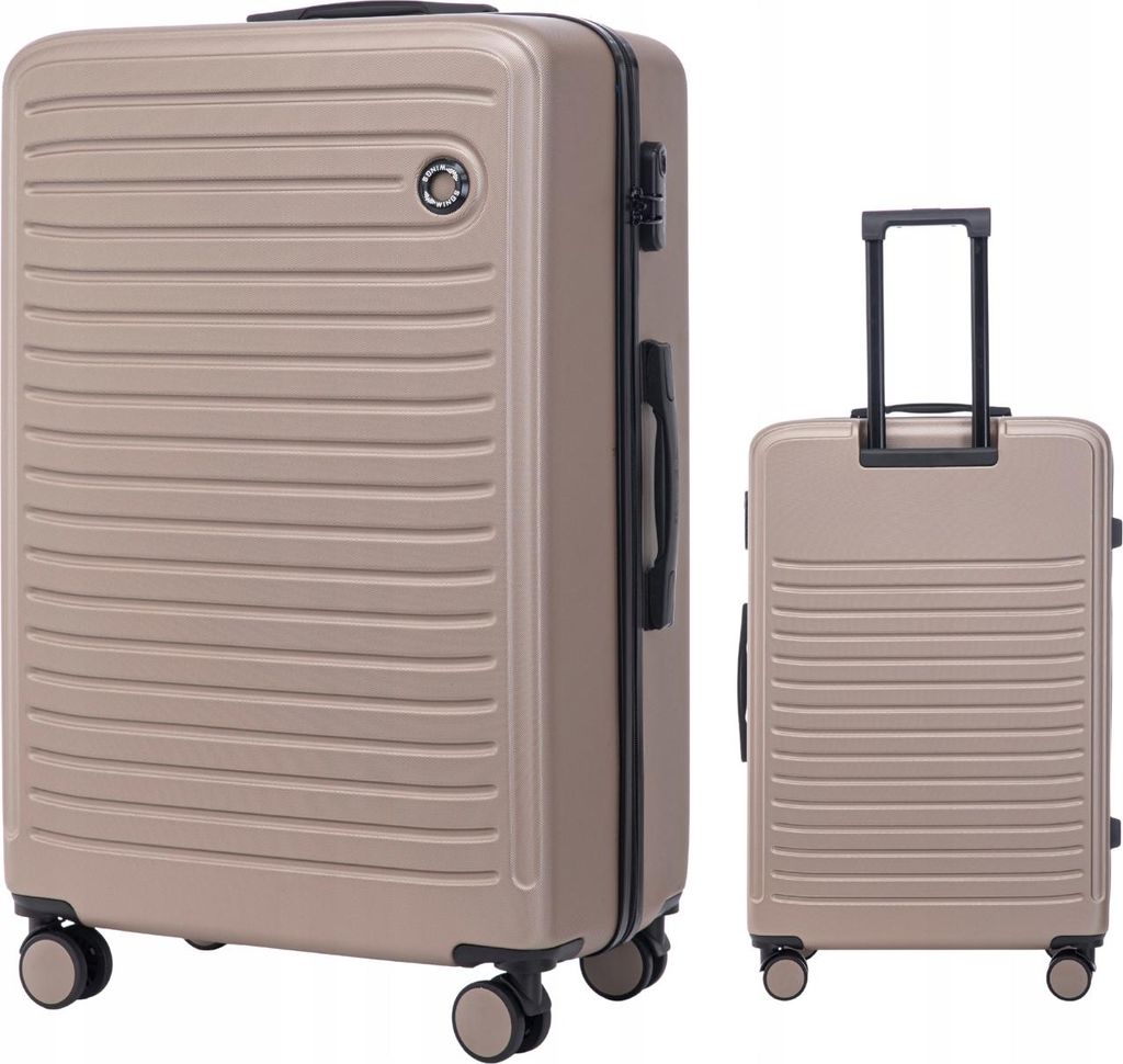 WINGS Große Reisegepäck XXL - 4 Rollen, Hartschale, Gold, 97L, TSA