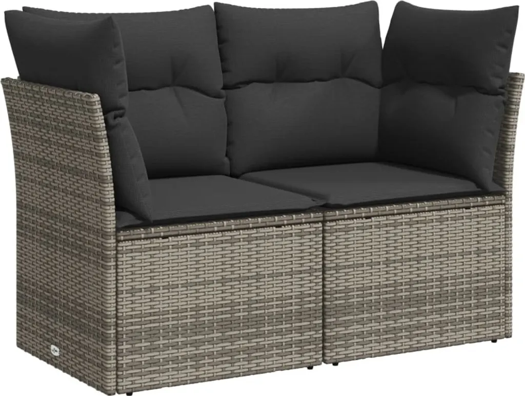 vidaXL Divano Outdoor 2 Posti Polirattan Grigio - Comfort da Giardino