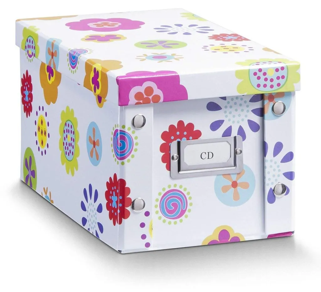 Boîte de rangement pour enfants en carton à motif floral 16x28x15 cm
