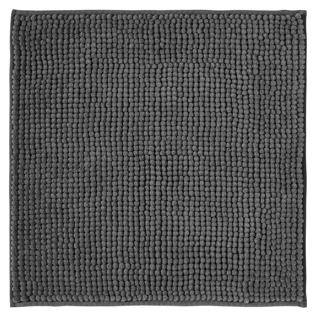 Rutschfeste Badematte | Kombinierbar als Badematten-Set | Waschbare Chenille-Badematte | Duschmatte für Dusche, Badewanne und WC | Dunkelgrau – ...