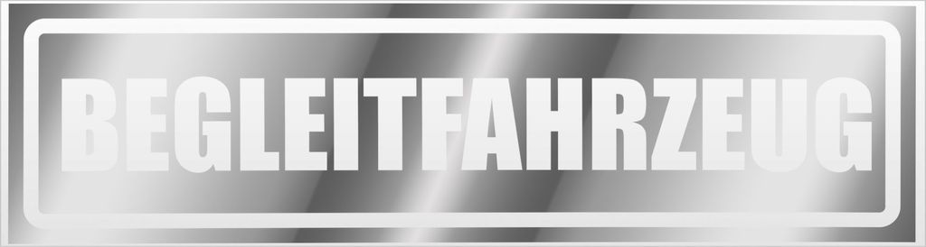 Kiwistar Begleitfahrzeug invertiert Magnetschild Schild magnetisch - 60cm Chrom - Magnetfolie für Auto PKW Kfz