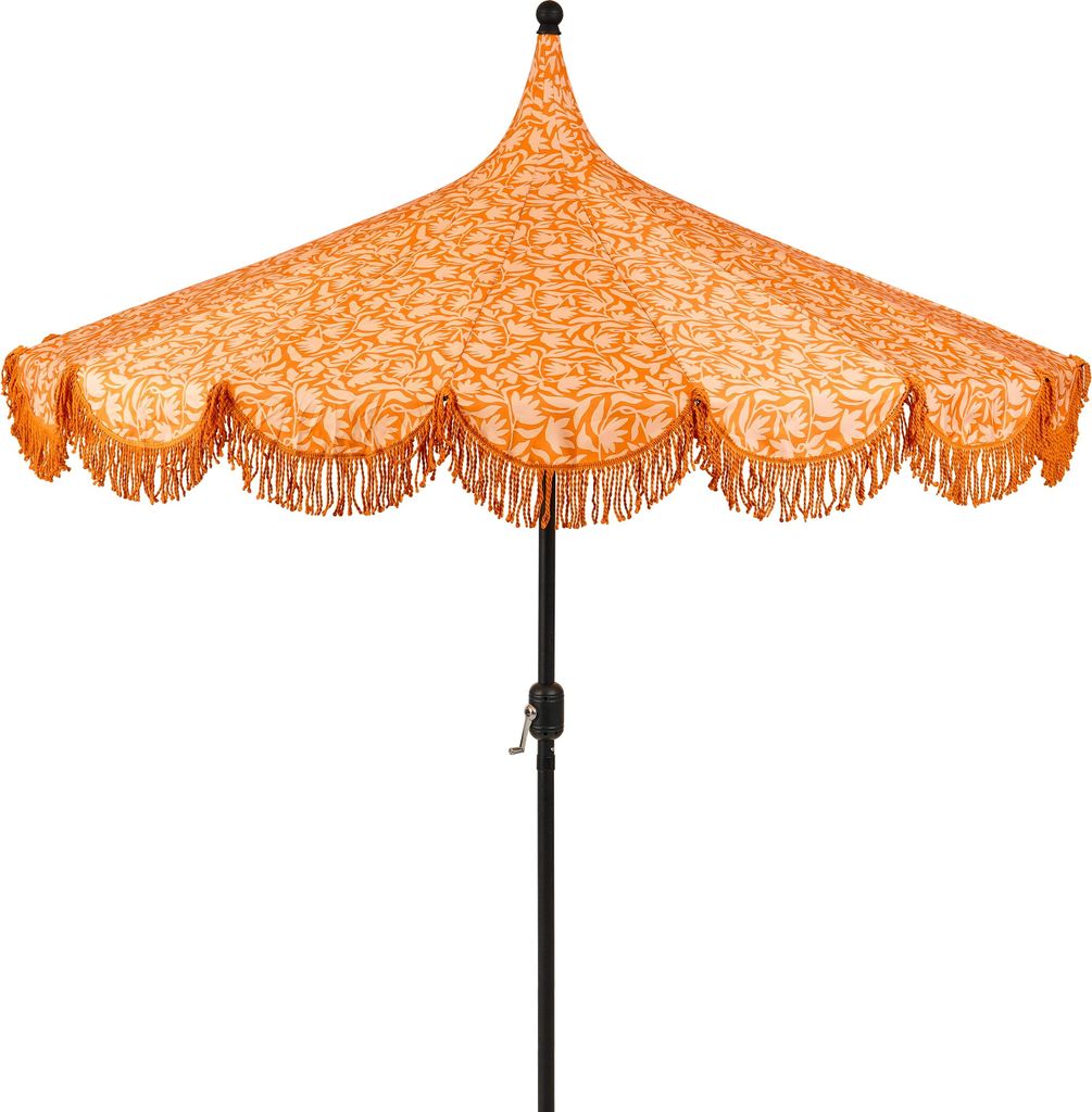Mica Decorations Kelly Sonnenschirm mit Tragetasche - Stockschirm 238 x Ø235 cm - Garten oder Balkon Sonnenschutz - Polyester, Stahl - Orange