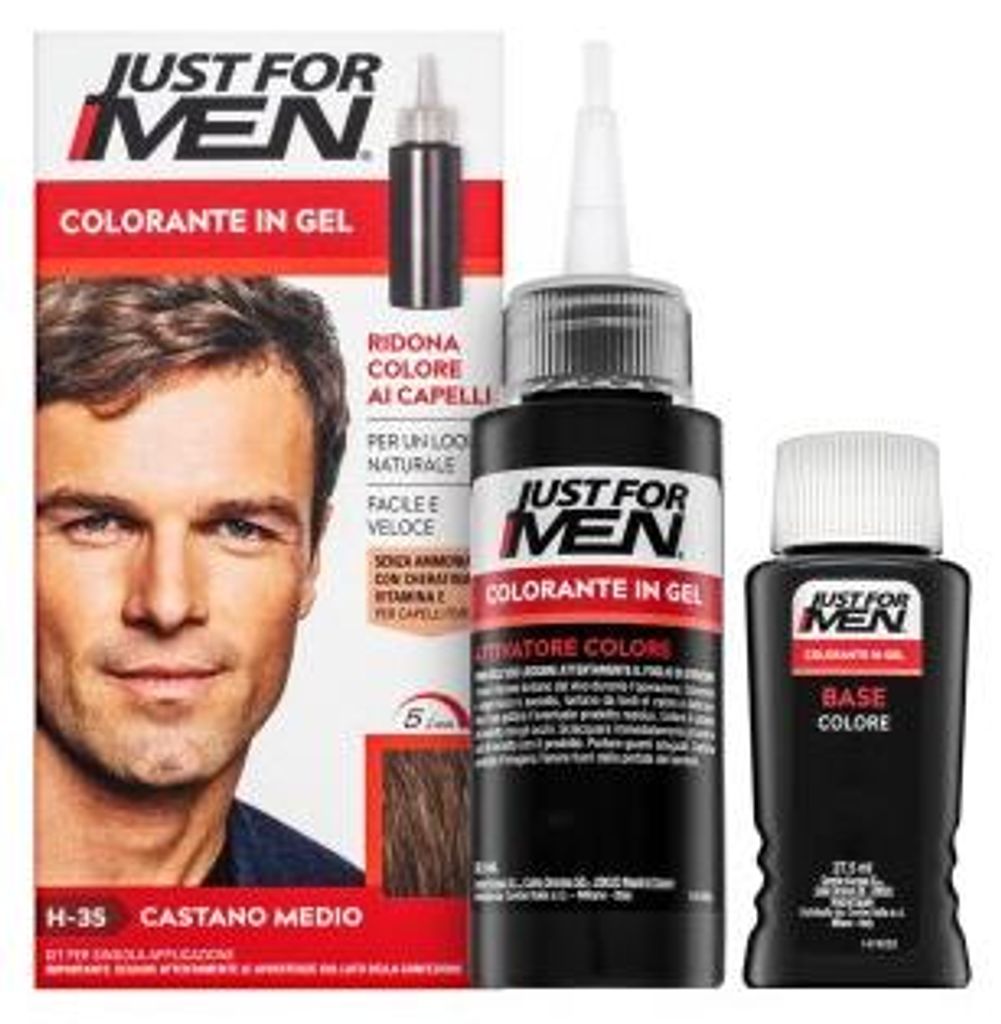 Just For Men Shampoo colorante castano medio H35 27,5ml + Immagine del prodotto 
