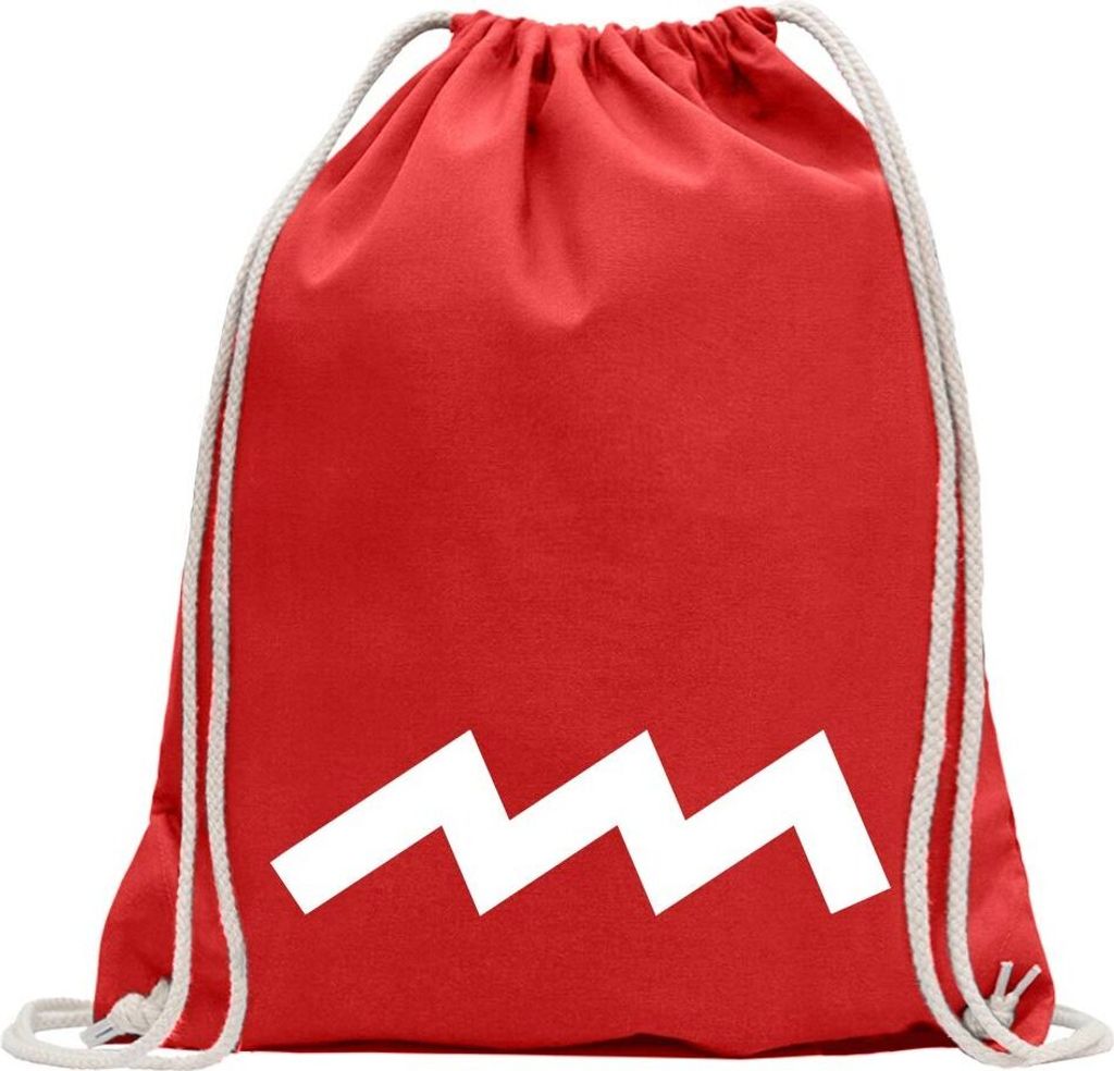 Kiwistar - Turnbeutel - rot - Wasser Sternzeichen - Fun Rucksack Sport Beutel Gymsack Baumwolle mit Ziehgurt