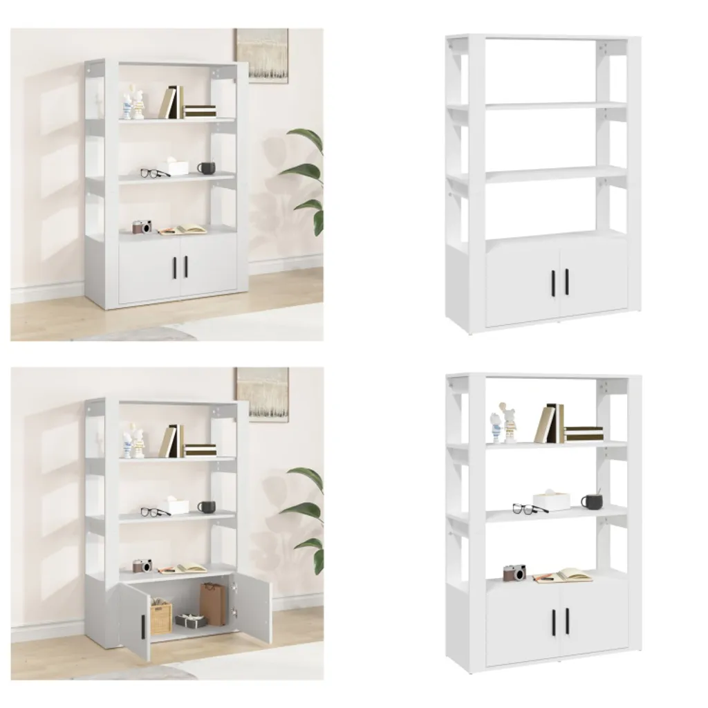 Credenza vidaXL Bianca in Legno Multistrato 80x30x119,5 cm - Arredo Casa