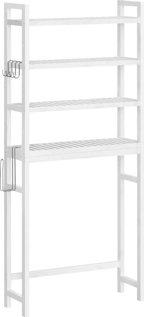 Étagère de toilettes modulable blanc nuage, structure stable en hauteur