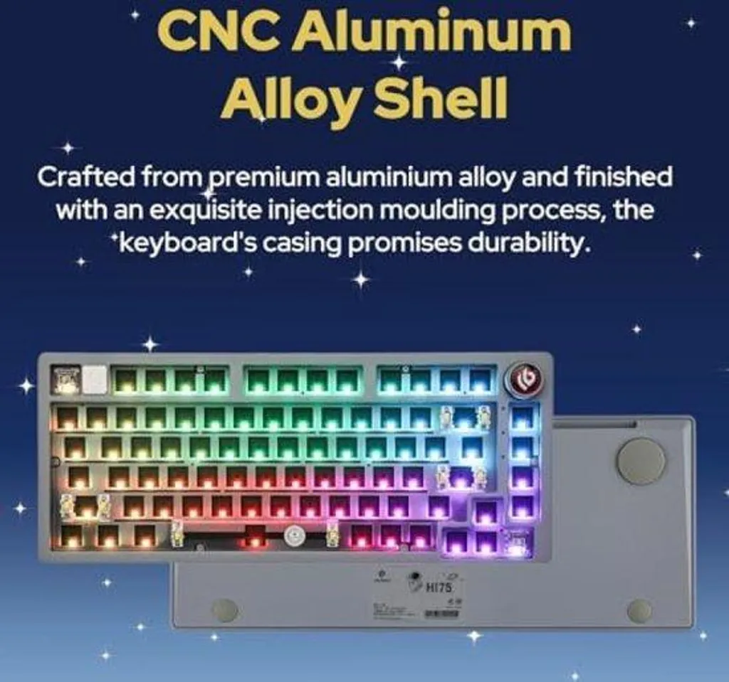 Kit Clavier Gamer RGB 75% Aluminium : Technologie Hot-Swap Intégrée