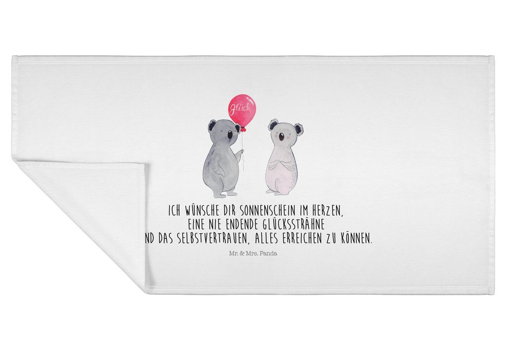 Mr. & Mrs. Panda handtuch baumwolle Koala Luftballon - Weiß - Geschenk, Flauschtuch, Frotteehandtuch, Händehandtuch, gesichtshandtuch, Party, Geb...