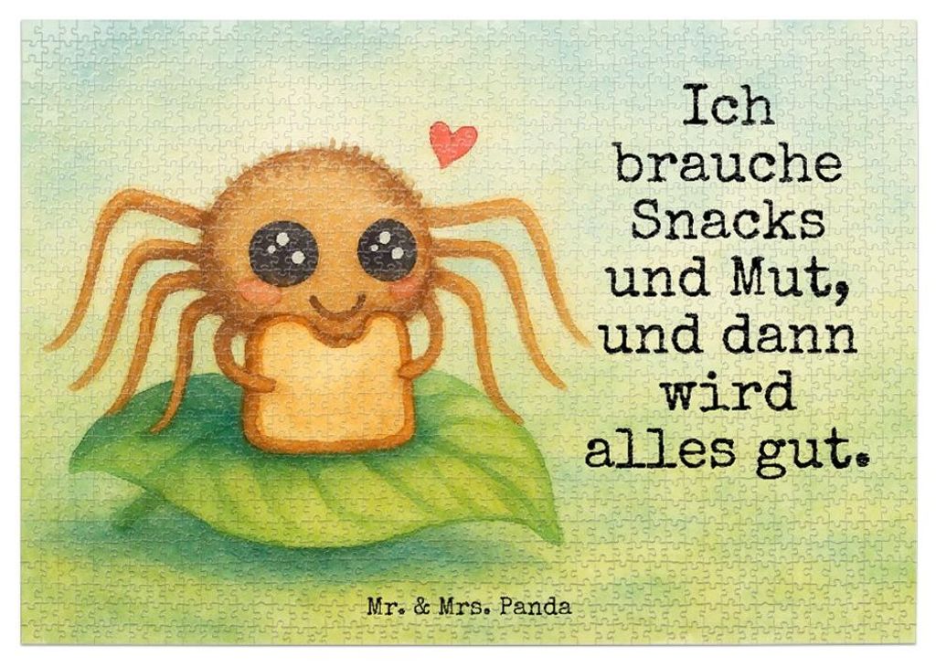 Mr. & Mrs. Panda Puzzle Spinne Agathe Sandwich Design 1500 Teile - Weiß - Geschenk, Lebensfreude, Hunger, Legespiel, Puzzlespiel, Glück, Hungrig,...