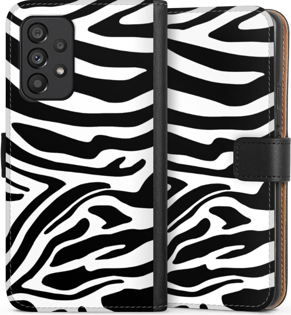 DeinDesign Klapphülle für Samsung Galaxy A53 5G Handytasche Lederhülle Tasche Animal-Look Animalprint Zebra