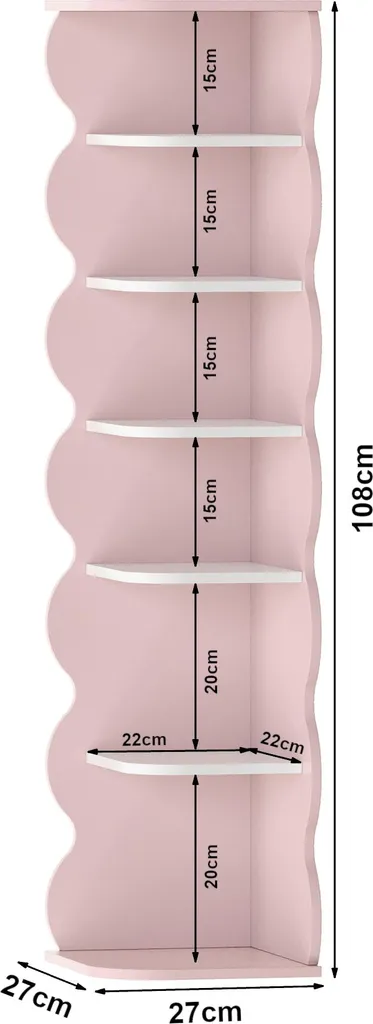Étagère d'angle Vestnes : Solution gain de place chambre enfant MDF - 6